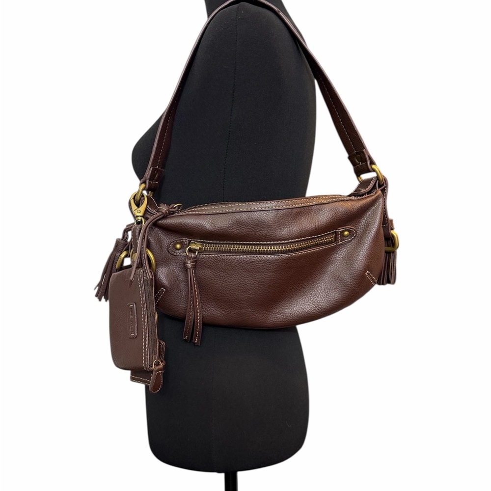 Vintage Nine West Vegan Leather Chocolate Y2K Structured Shoulder Purse